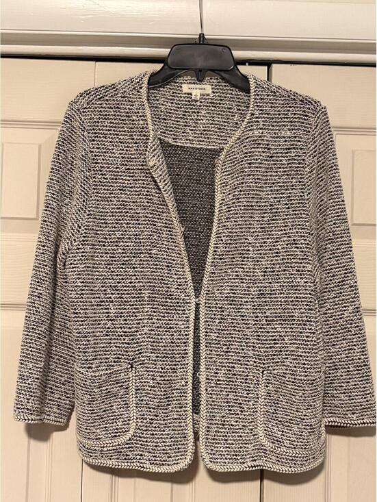 Max Studio Jackets & Blazers - Max Studio Black & White Tweed Knit Blazer Jacket Quiet Luxury Office Chic